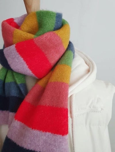 正韓EBA學生復古撞色圍巾4