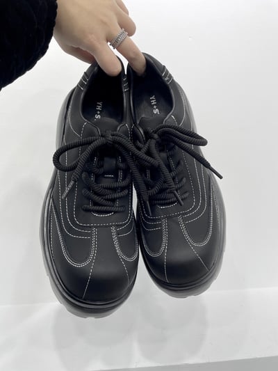 韓國 VBIN | 男款 8公分厚底線條鋸齒鬆糕鞋8