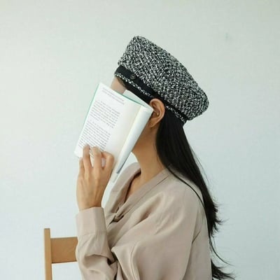 韓國UNI小香復古毛倪平頂帽5
