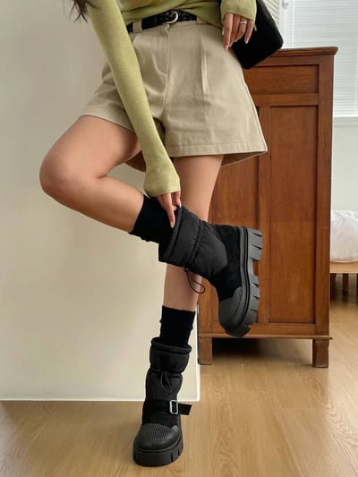 韓國ELF少見羽絨襪套短靴4