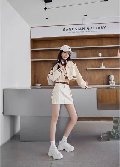 韓國 RU 真皮七公分女款老爹鞋1