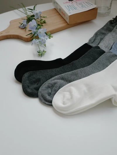 韓國 UNI 捲邊拚色長統襪3