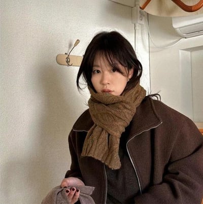 正韓EBA麻花紋針織圍巾2