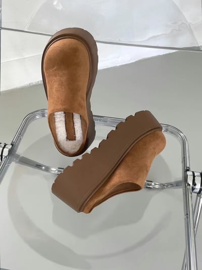 韓國PLA秋季必備 保暖內絨毛增高懶人雪靴2