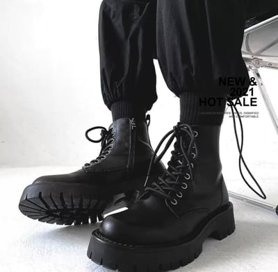 韓國 AL 七公分復古綁繩馬丁靴2