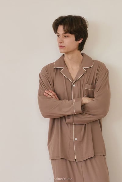 韓國 LUNA 可可文青男生套裝睡衣4