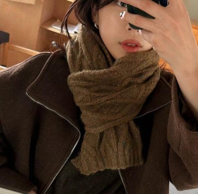 正韓EBA麻花紋針織圍巾3
