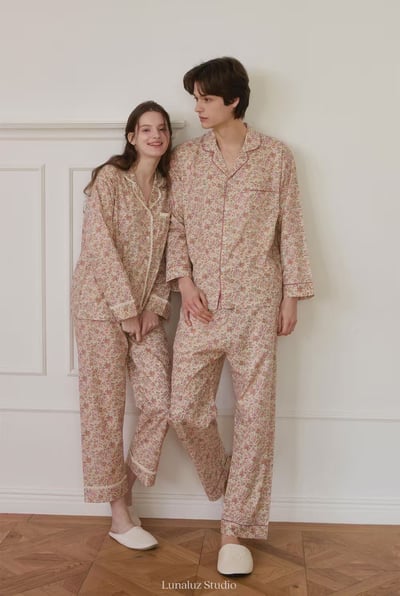 韓國 LUNA 法式鄉村碎花男生情侶套裝睡衣12