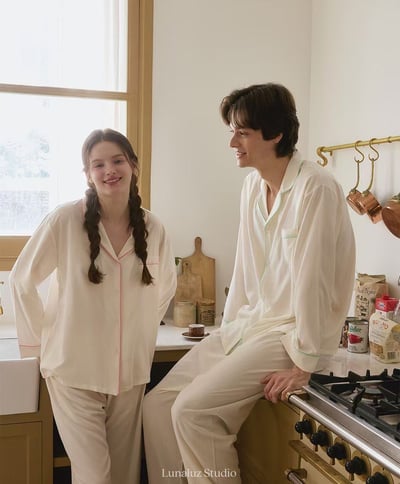 韓國 LUNA 法式極簡線條情侶睡衣6