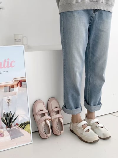 韓國 NAA 真皮娃娃芭蕾休閒女鞋1