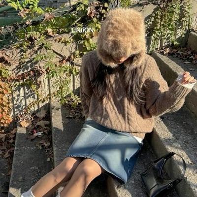 正韓UNI可愛絨毛飛行帽9