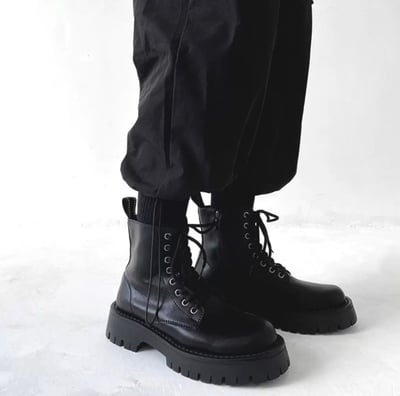 韓國 AL 七公分復古綁繩馬丁靴7