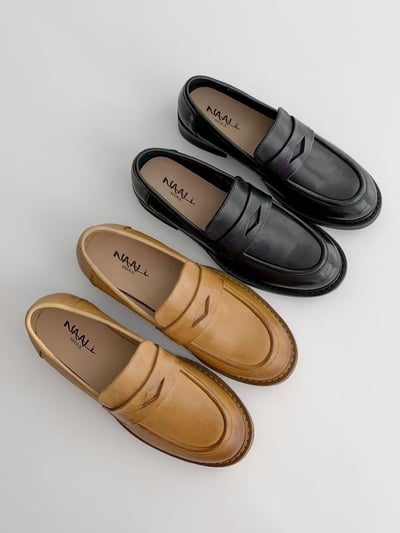 韓國 NAA 低調手工訂製牛皮學院皮鞋3