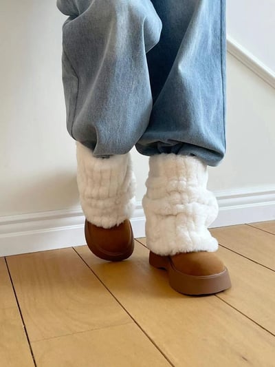 韓國ELF愛斯基摩時髦短筒外翻絨毛短雪靴3