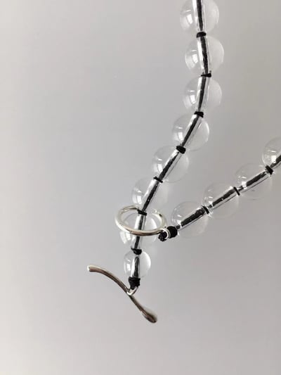 韓國NYU 透明琉璃晶球串珠OT項鍊1