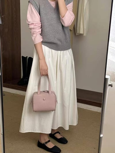 韓國TRO 高級感糖果荔枝方塊手提包3