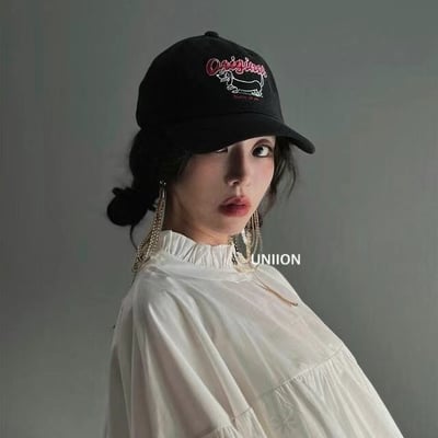 韓國 NU 美式休閒狗狗刺繡棒球帽1