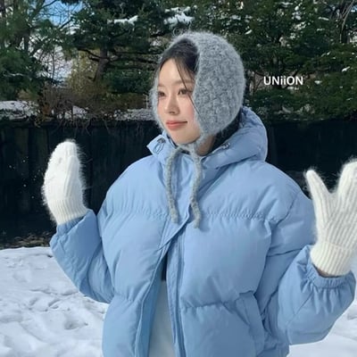 正韓UNI綁帶耳罩式針織毛線帽8