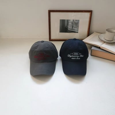 韓國UNI  USA刺繡復古暗色中性棒球帽6