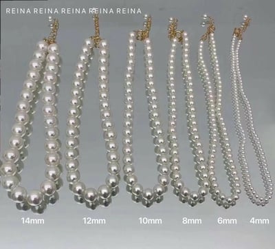 韓國 REA 法式圓形珍珠項鍊 4.6.8 mm1