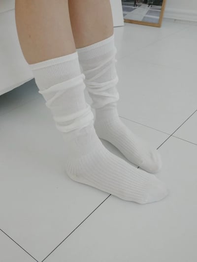 韓國UNI初春新款拼接透氣堆襪（長款）6