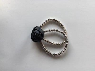 韓國NYU 法式冷豔古典玫瑰串珠髮繩6