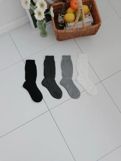 韓國UNI初春新款拼接透氣堆襪（中長款）6