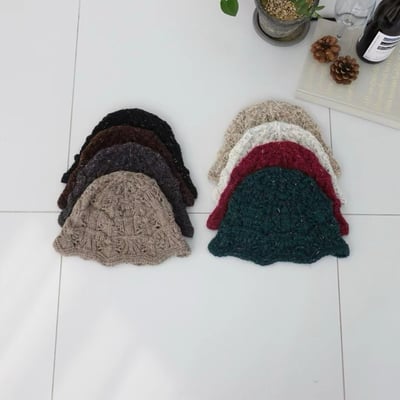 韓國UNI法式復古鈴鐺繡花鐘型帽9