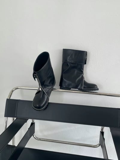 韓國PLA時髦下開V鏈短筒褲靴3