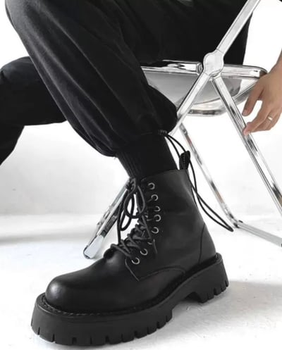 韓國 AL 七公分復古綁繩馬丁靴1