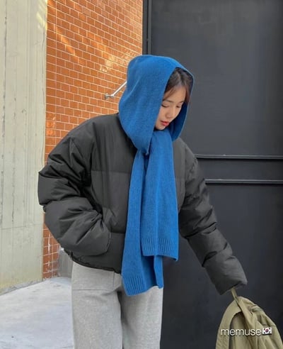 韓國爆款連帽圍巾 現貨(100%羊毛)1
