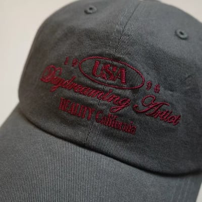 韓國UNI  USA刺繡復古暗色中性棒球帽9