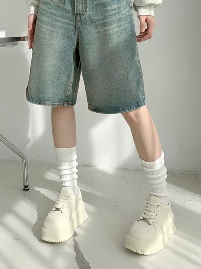 韓國NAA厚底松糕小白鞋7