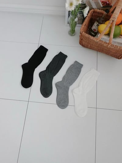 韓國UNI初春新款拼接透氣堆襪（中長款）7