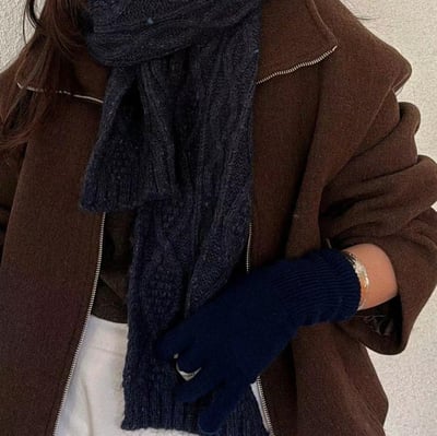 正韓EBA麻花紋針織圍巾4