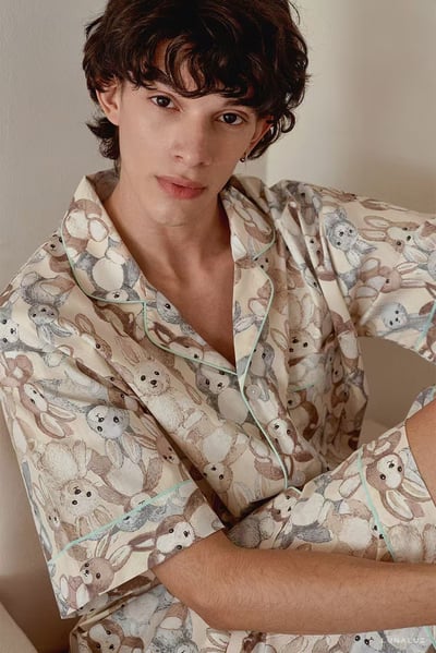 韓國 LUNA 童趣兔寶荷葉短褲套裝睡衣(男)8