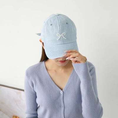 韓國 NU 美式單寧珍珠復古棒球帽7