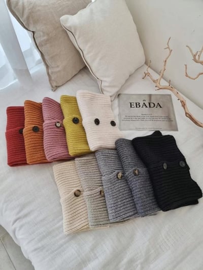 正韓EBA鈕扣針織圍脖16