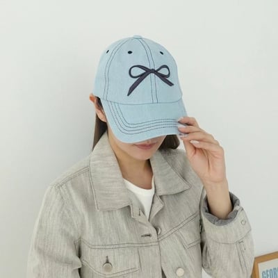 韓國 NU 簡約單寧刺繡單結棒球帽8