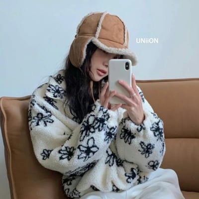 正韓UNI羊羔毛鴨舌飛行帽4