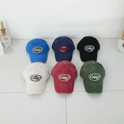 韓國 NU 中性單寧刷舊字母棒球帽9