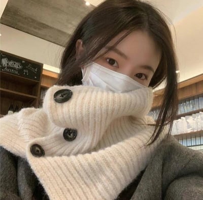 正韓EBA鈕扣針織圍脖1