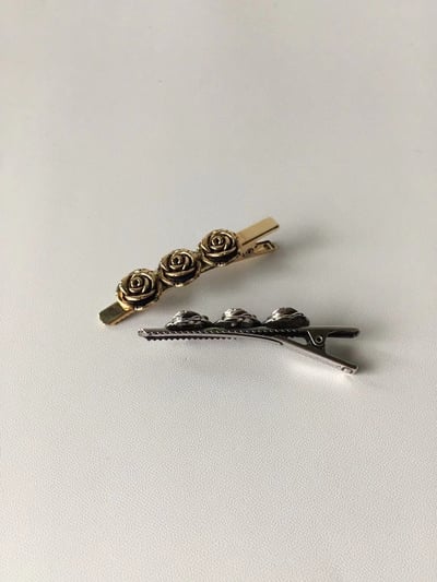 韓國NYU 歐洲法式復古玫瑰一字夾4