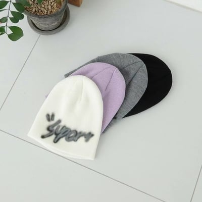 正韓UNI歐美塗鴉印花針織帽6