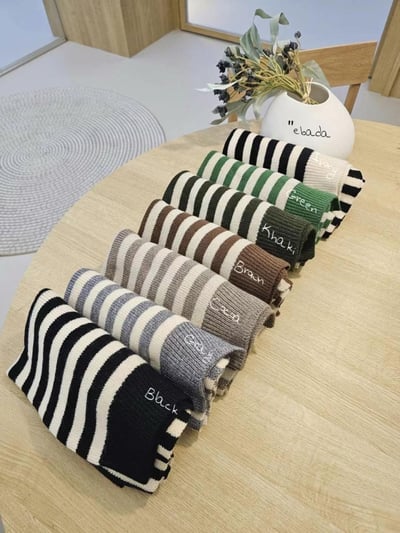 正韓經典條紋披肩 (現貨)7