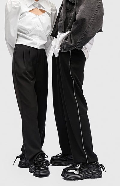 韓國 AL | 小眾原創方頭雙繩編織情侶厚底皮鞋3