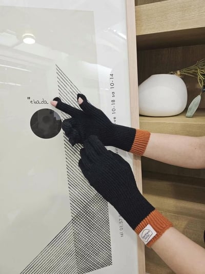 正韓糖果拼色標籤手套(現貨)3