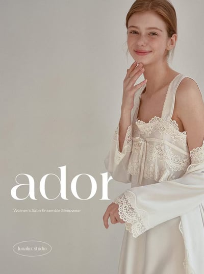 韓國 LUNA 法式蕾絲蝴蝶結兩件式外套長裙洋裝睡衣5