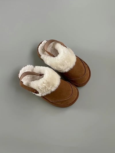 韓國PLA可愛絨毛小毛怪涼鞋雪靴1