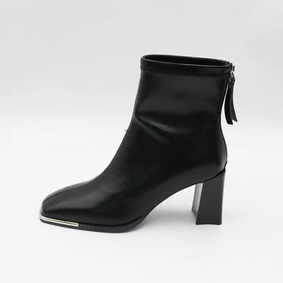 韓國PLA少見馬蹄金屬高跟短靴7